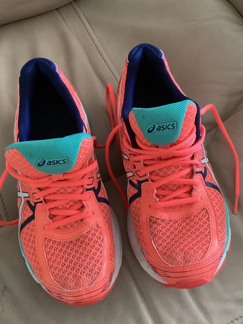 ASICS Women's Coral and Teal Athletic Running Shoes size 9.5 - Picture 3 of 7